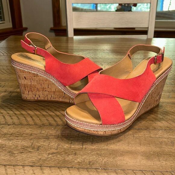 A. Giannetti leather wedge sandals size 10 - Picture 1 of 14